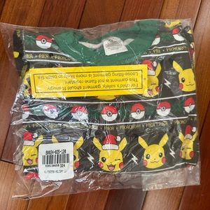 Hanna Andersson Pokémon Holiday Long John Pajama set, Pikachu, Organic, size 6-7